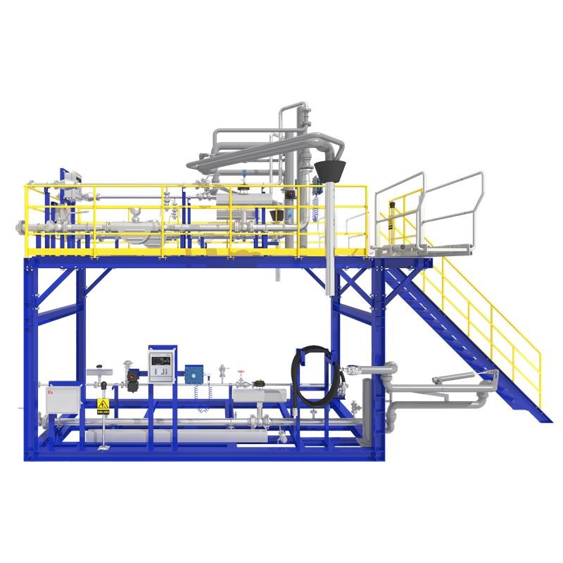 Trzypunktowy sprzęt do próbkowania zamontowany na zbiorniku